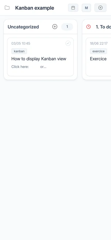 A Kanban board on a phone
