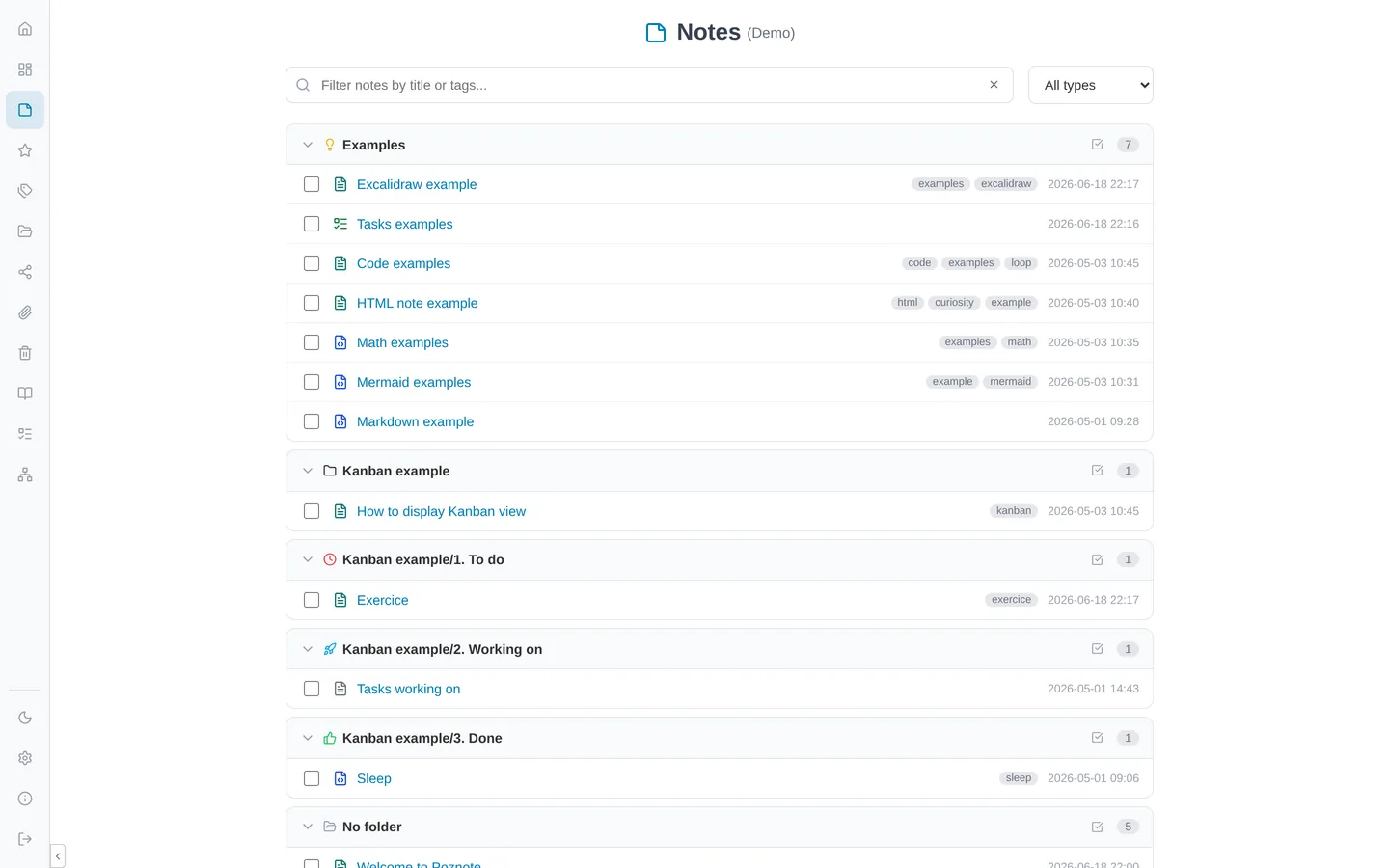 Poznote notes manager