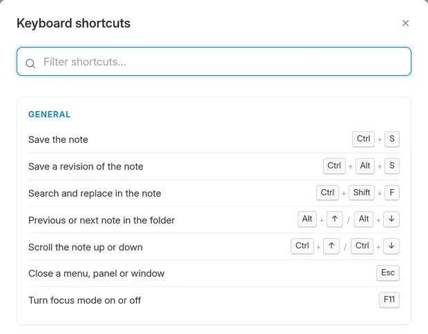 Keyboard shortcuts, and the guide that lists them