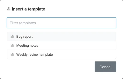 Start notes from a template